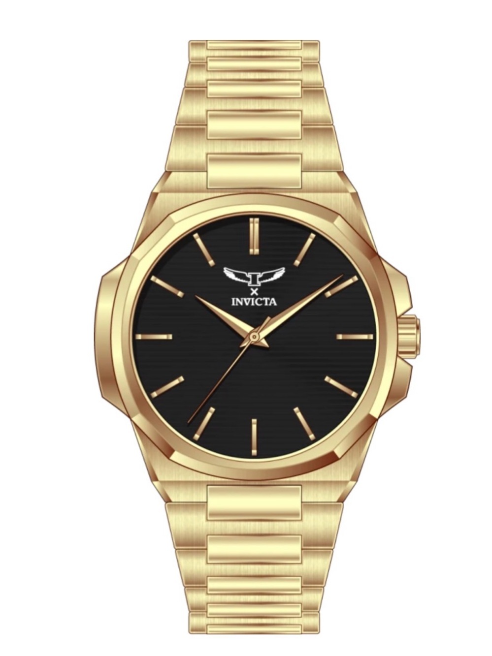 Invicta Gold Men's Bracelet Watch with Black Dial 69973